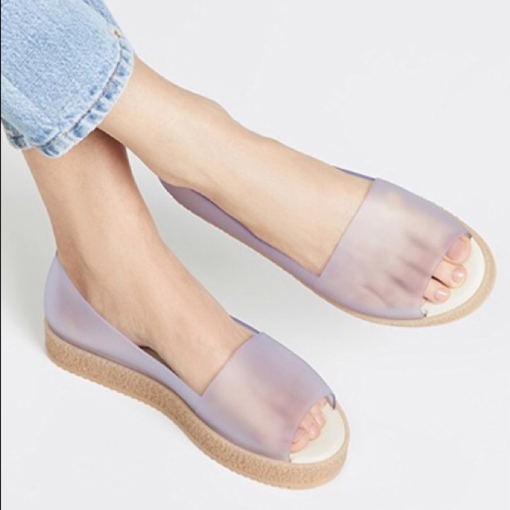 Melissa Translucent Puzzle Peep Toe Flats